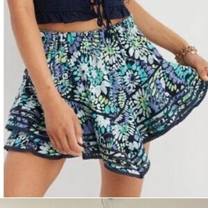 AERIE Foral Blue Women's Skort